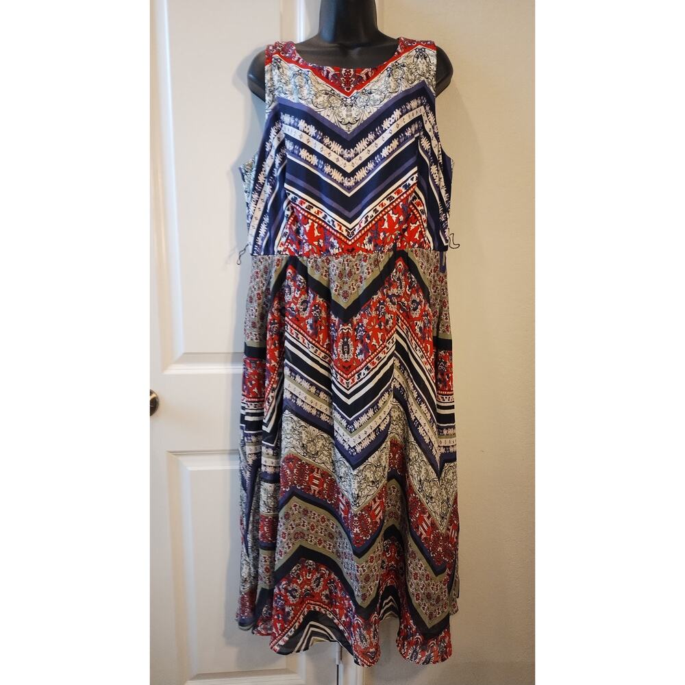 Lane Bryant Striped Geometric Casual Long Dress Multicolor Size 16